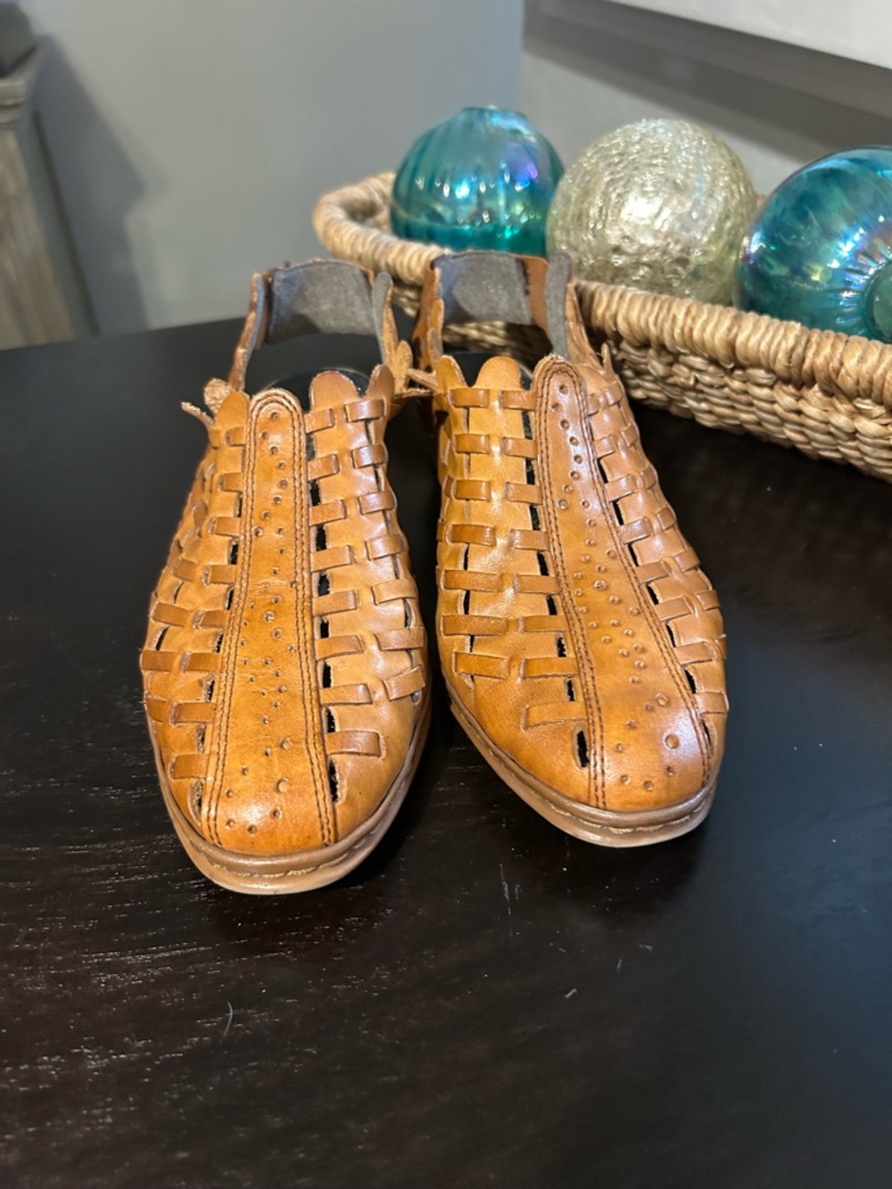 Rieker Anti-stress Tan Leather Woven Slingback Comfort  Shoes Size 39 - Picture 2 of 9